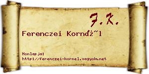 Ferenczei Kornél névjegykártya