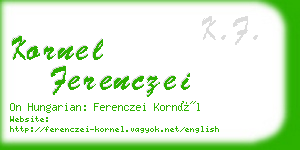 kornel ferenczei business card